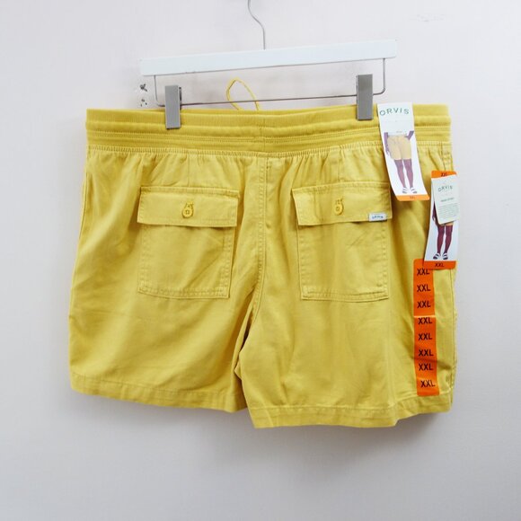 Orvis Womens Yellow Shorts Casual Drawstring Pull On Cotton Shorts (XXL) NWT! - Picture 1 of 9